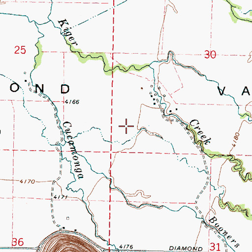 Topographic Map of Diamond Valley, OR
