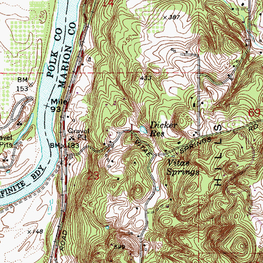 Topographic Map of Dicker Reservoir, OR
