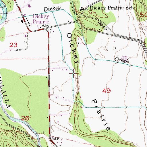 Topographic Map of Dickey Prairie, OR