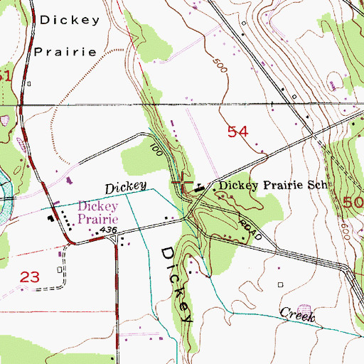 Topographic Map of Dickey Prairie Elementary School, OR