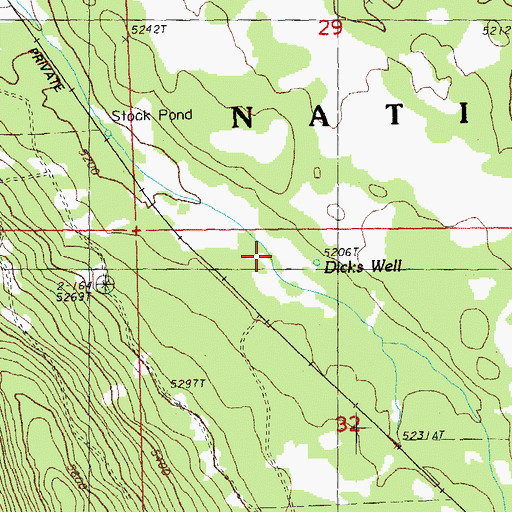 Topographic Map of Dicks Well, OR
