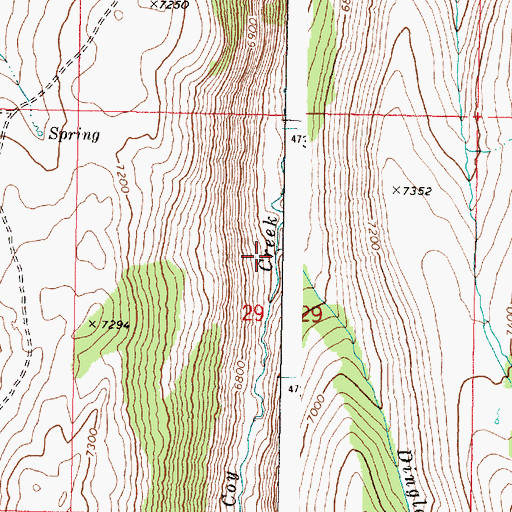 Topographic Map of Dingle Creek, OR