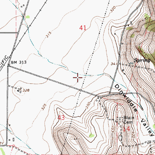Topographic Map of Dinwiddie Valley, OR