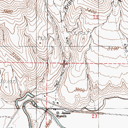 Topographic Map of Dipping Vat Creek, OR