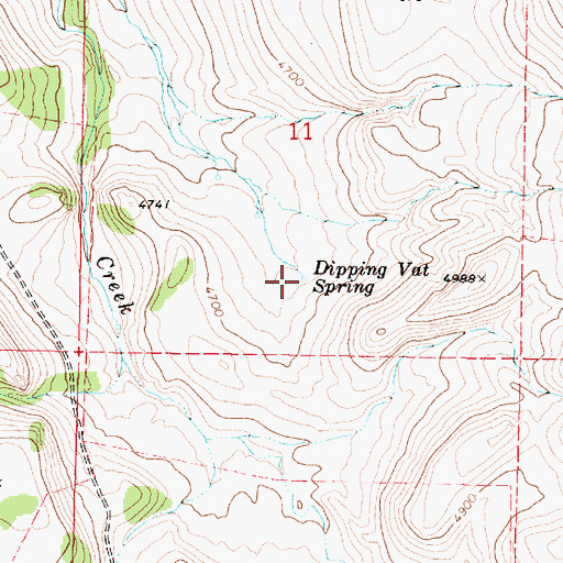 Topographic Map of Dipping Vat Spring, OR