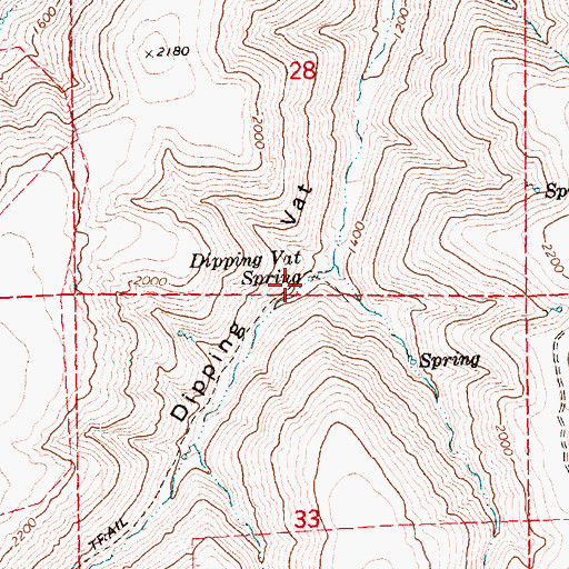 Topographic Map of Dipping Vat Spring, OR