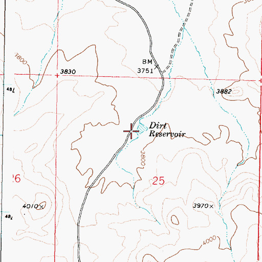 Topographic Map of Dirt Reservoir, OR