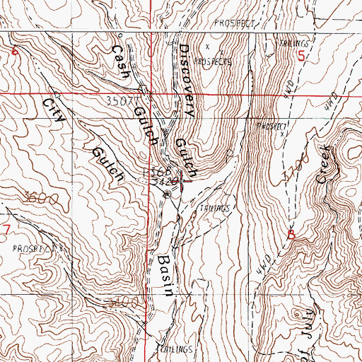 Topographic Map of Discovery Gulch, OR