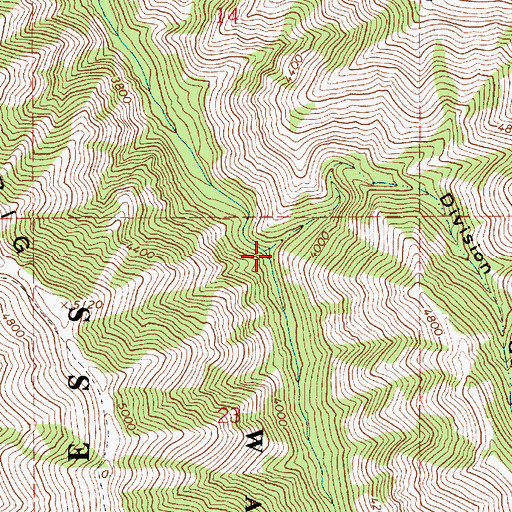 Topographic Map of Division Gulch, OR