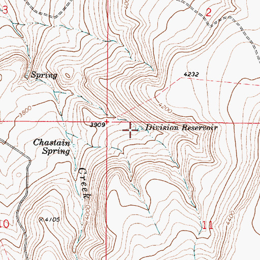 Topographic Map of Division Reservoir, OR