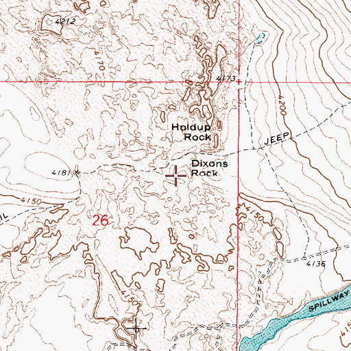 Topographic Map of Dixons Rock, OR