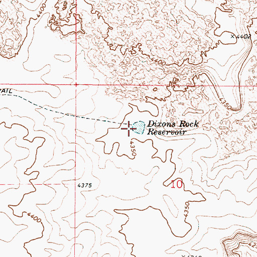 Topographic Map of Dixons Rock Reservoir, OR