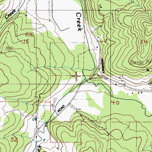 Topographic Map of Bear Creek, OR