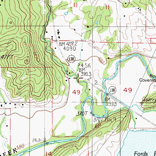 Topographic Map of Dodge Canyon, OR