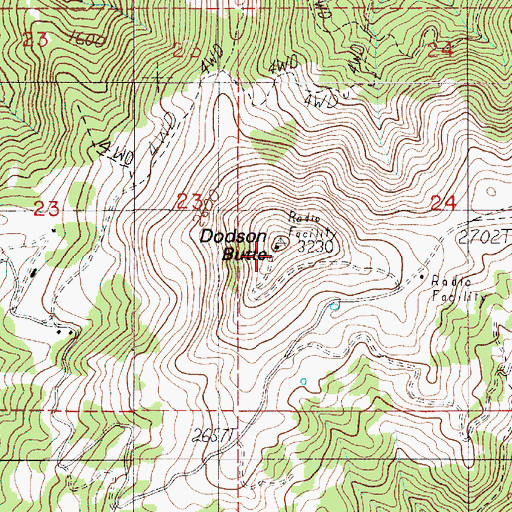 Topographic Map of Dodson Butte, OR