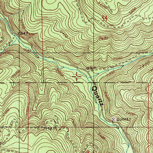 Topographic Map of Doe Creek, OR