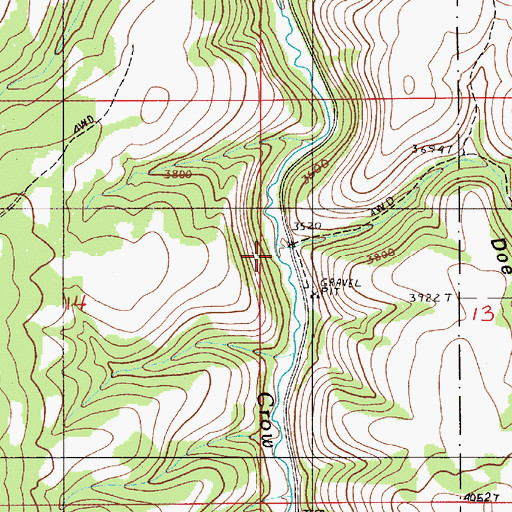 Topographic Map of Doe Gulch, OR