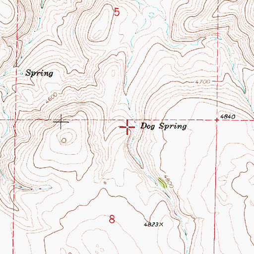 Topographic Map of Dog Spring, OR