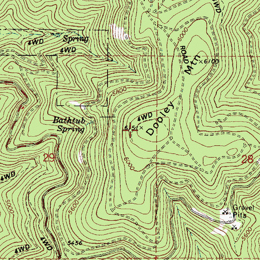 Topographic Map of Dooley Mountain, OR