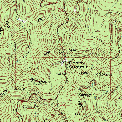 Topographic Map of Dooley Summit, OR