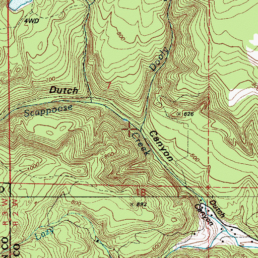 Topographic Map of Dooly Creek, OR