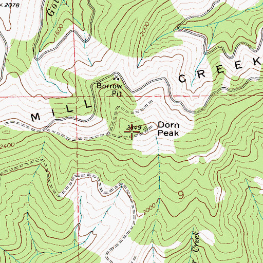 Topographic Map of Dorn Peak, OR