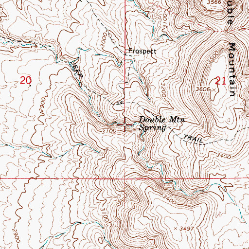 Topographic Map of Double Mount Spring, OR