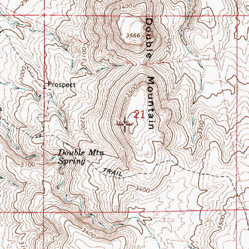 Topographic Map of Double Mountain, OR
