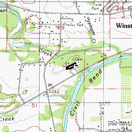Topographic Map of Douglas High School, OR