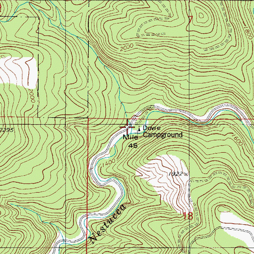 Topographic Map of Dovre Campground, OR