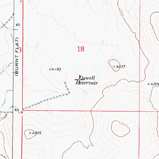 Topographic Map of Dowell Reservoir, OR