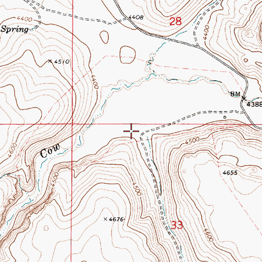 Topographic Map of Downey Canyon, OR