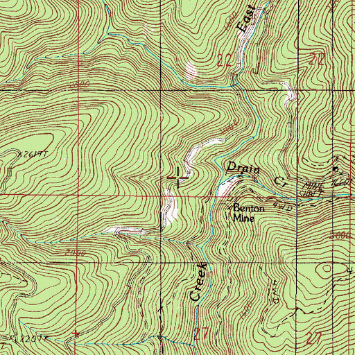 Topographic Map of Drain Creek, OR