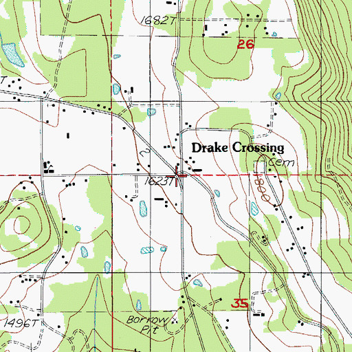 Topographic Map of Drake Crossing, OR
