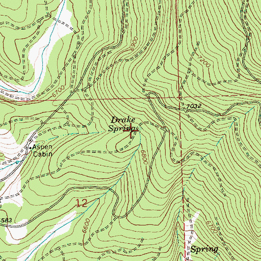 Topographic Map of Drake Spring, OR