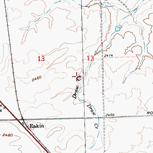 Topographic Map of Draw Creek, OR