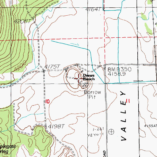 Topographic Map of Drews Ranch, OR