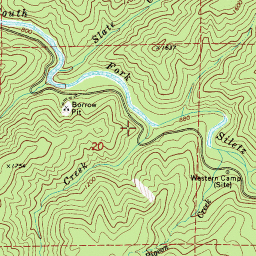 Topographic Map of Drift Creek, OR