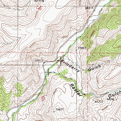 Topographic Map of Drindarry Gulch, OR