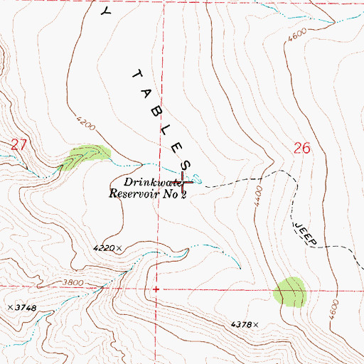 Topographic Map of Drinkwater Reservoir Number Two, OR