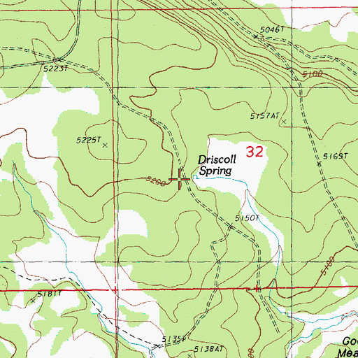 Topographic Map of Driscoll Spring, OR