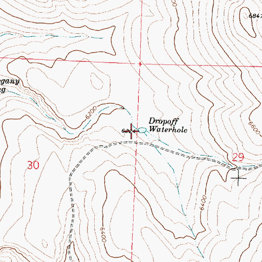 Topographic Map of Dropoff Waterhole, OR