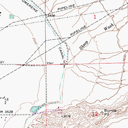 Topographic Map of Sheep Wash, AZ