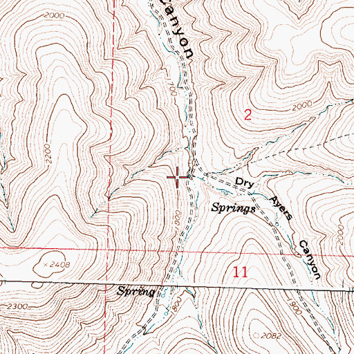 Topographic Map of Dry Ayers Canyon, OR