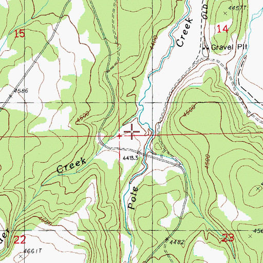 Topographic Map of Dry Boulder Creek, OR