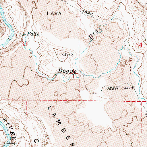 Topographic Map of Dry Creek, OR