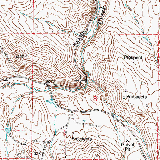 Topographic Map of Dry Creek, OR