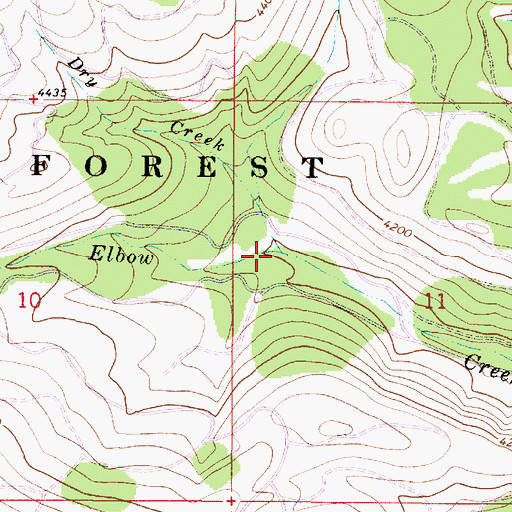 Topographic Map of Dry Creek, OR