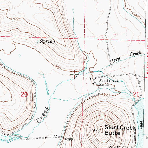 Topographic Map of Dry Creek, OR
