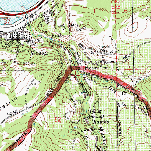 Topographic Map of Dry Creek, OR